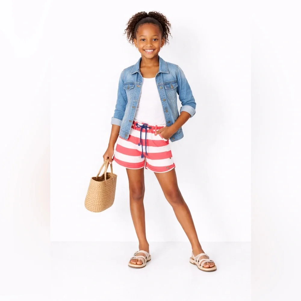 Tommy Hilfiger Red and White Striped Kids Shorts